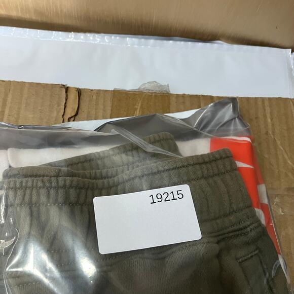 Nike Jogger Sweatpants Boys Size L Olive Colorblock Cuffed Logo Athletic Pants - Picture 10 of 10